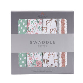 Horses and Roses Swaddle Blankets 4 Pack - Aiden's Corner Baby & Toddler Clothes, Toys, Teethers, Feeding and Accesories