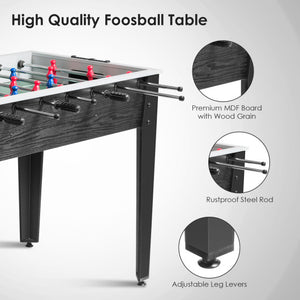 48" Competition Sized Home Recreation Wooden Foosball Table-Black