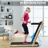 2.25HP 2 in 1 Folding Treadmill with APP Speaker Remote Control-Yellow