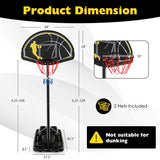4.25-10 Feet Portable Adjustable Basketball Goal Hoop System