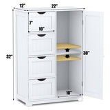 Standing Indoor Wooden Cabinet with 4 Drawers-White