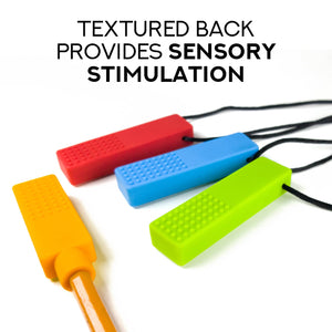 Sensory Brick Chew Necklace - Includes Bonus Pencil Topper by Senso Minds