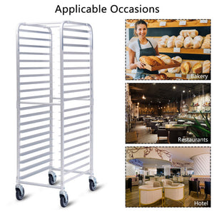 26 x 20 x 70 Inch 20 Sheet Aluminum Pan Rolling Bakery Rack