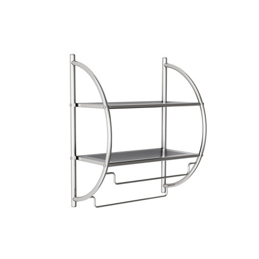 2-Tier Wall Mount Shower Organizer Towel Storage Rack
