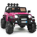 12 V Kids Ride On Truck with Remote Control and Double Magnetic Door-Pink