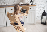 Growing Chair for Kids - Kitchen Helper with Tabletop – Beige