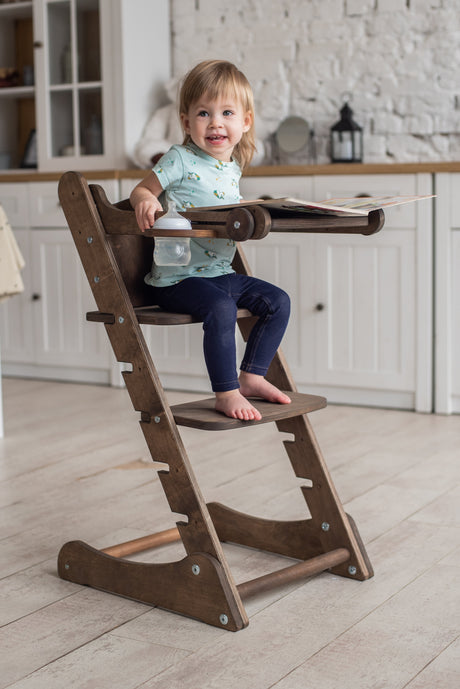 Growing Chair for Babies – Kitchen Helper Tower - Chocolate