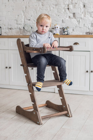 Growing Chair for Babies – Kitchen Helper Tower - Chocolate