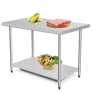30 x 48 Inch Stainless Steel Table Commercial Kitchen Worktable