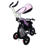 4-in-1 Detachable Learning Baby Tricycle Stroller w/ Canopy Bag-Pink
