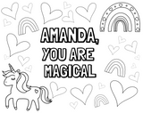 Personalized Coloring Puzzle: Valentine's Day Themes by Creative Crayons Workshop