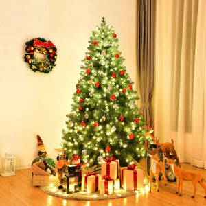 Pre-Lit Artificial PVC Christmas Tree with LED Lights and Stand-6 ft