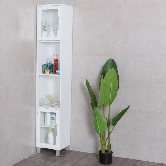71 Inch Height Wooden Organizer Bathroom Tall Tower Storage Cabinet Unit
