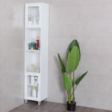 71 Inch Height Wooden Organizer Bathroom Tall Tower Storage Cabinet Unit