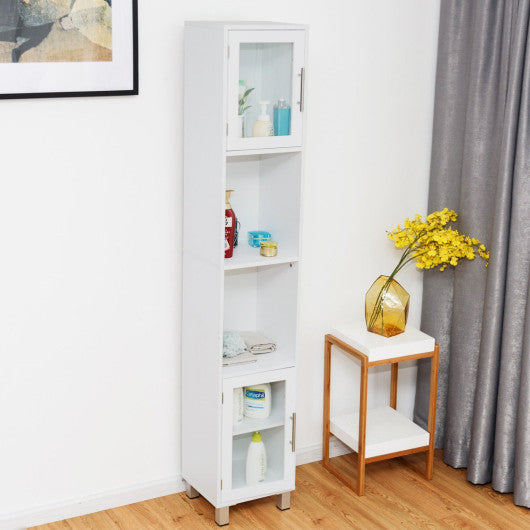 71 Inch Height Wooden Organizer Bathroom Tall Tower Storage Cabinet Unit